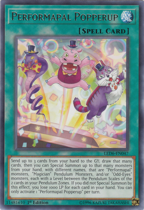 Performapal Popperup [LED6-EN047] Rare | Jomio and Rueliete's Cards and Comics