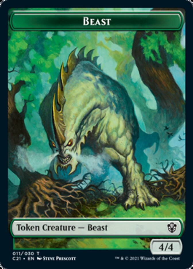 Beast (011) // Insect Double-Sided Token [Commander 2021 Tokens] | Jomio and Rueliete's Cards and Comics