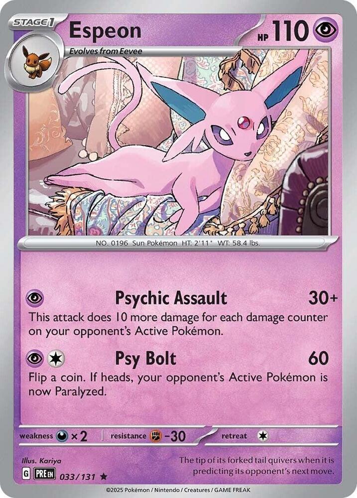 Espeon (033/131) [Scarlet & Violet: Prismatic Evolutions] | Jomio and Rueliete's Cards and Comics