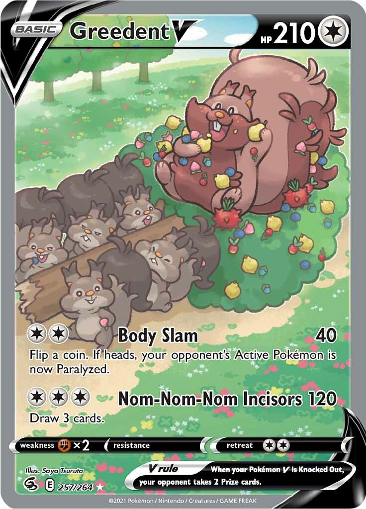 Greedent V (257/264) [Sword & Shield: Fusion Strike] | Jomio and Rueliete's Cards and Comics