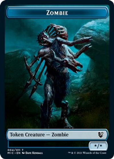 Zombie (005) // Zombie (004) Double-Sided Token [Innistrad: Midnight Hunt Commander Tokens] | Jomio and Rueliete's Cards and Comics