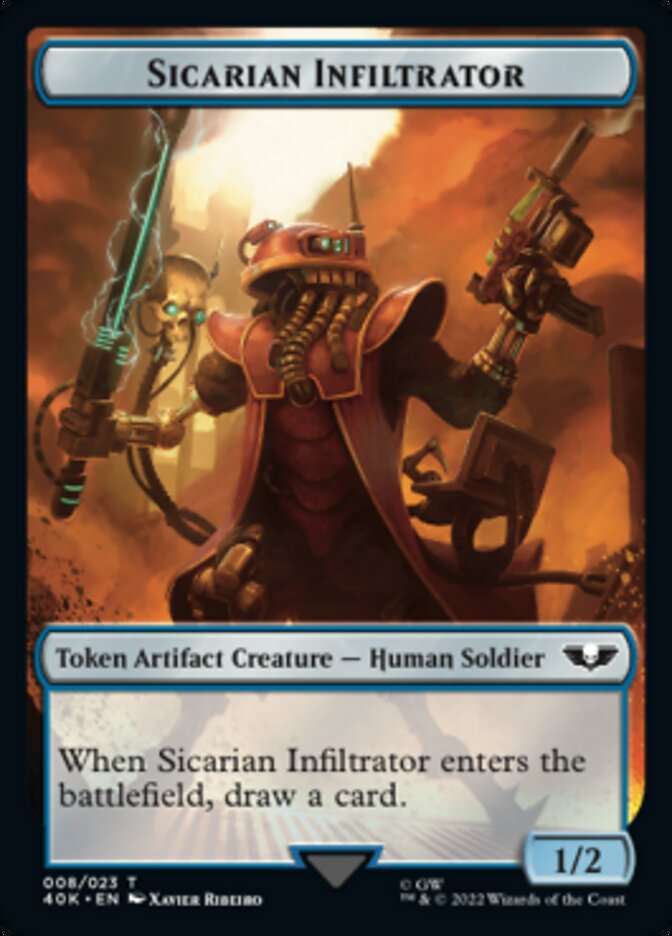 Soldier (003) // Sicarian Infiltrator Double-Sided Token (Surge Foil) [Warhammer 40,000 Tokens] | Jomio and Rueliete's Cards and Comics