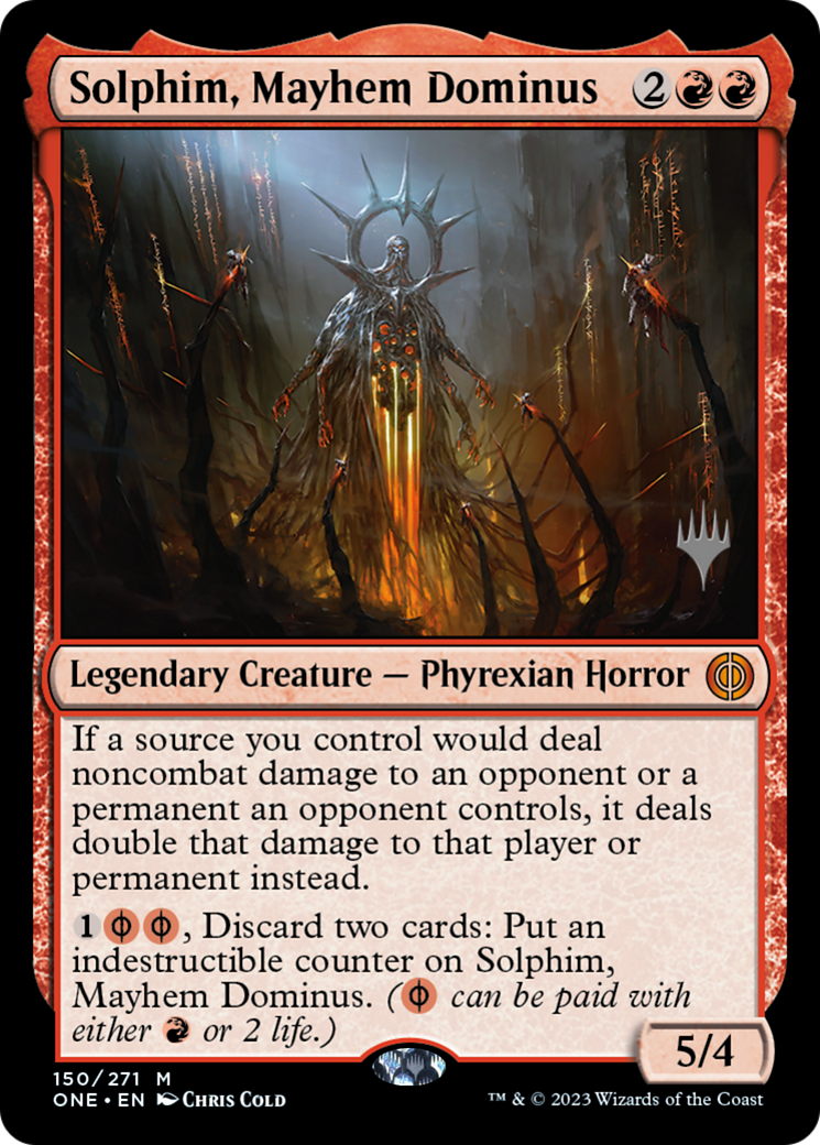 Solphim, Mayhem Dominus (Promo Pack) [Phyrexia: All Will Be One Promos] | Jomio and Rueliete's Cards and Comics