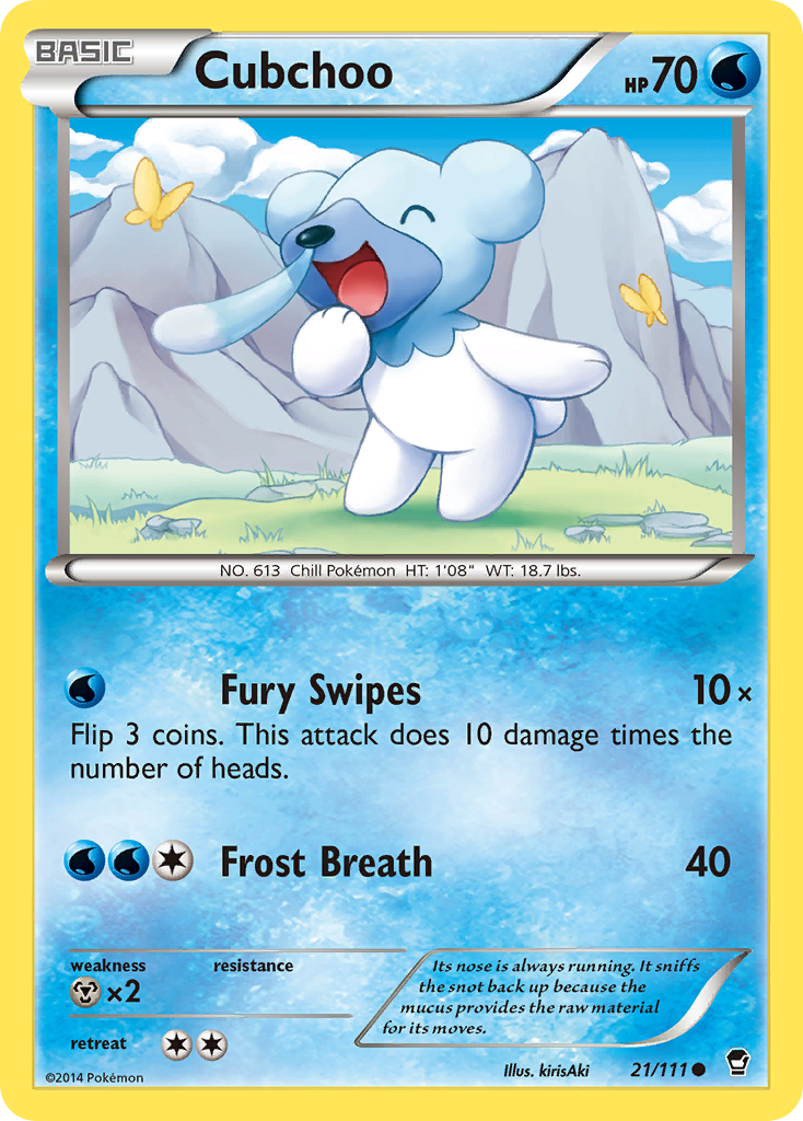 Cubchoo (21/111) [XY: Furious Fists] | Jomio and Rueliete's Cards and Comics