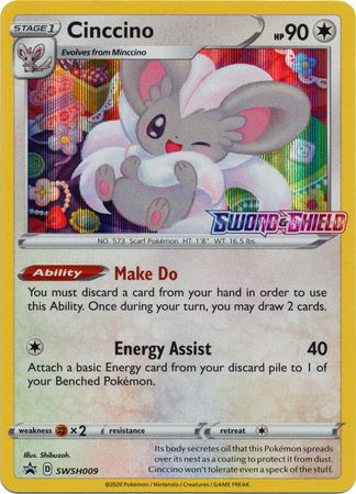 Cinccino (SWSH009) (Prerelease Promo) [Sword & Shield: Black Star Promos] | Jomio and Rueliete's Cards and Comics