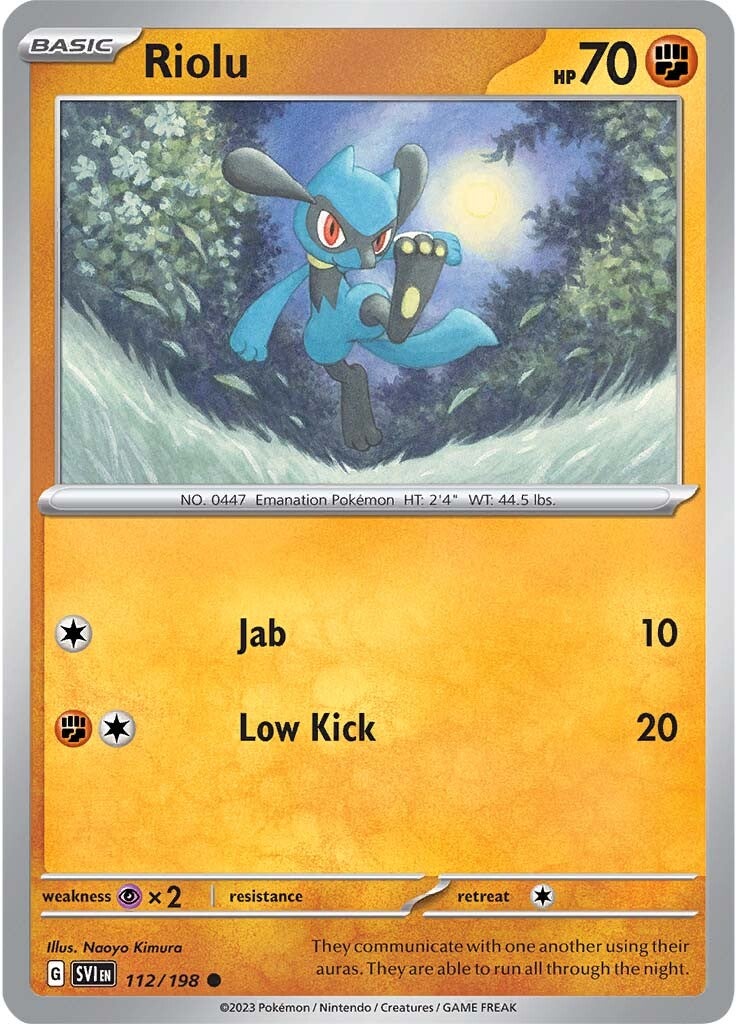 Riolu (112/198) [Scarlet & Violet: Base Set] | Jomio and Rueliete's Cards and Comics