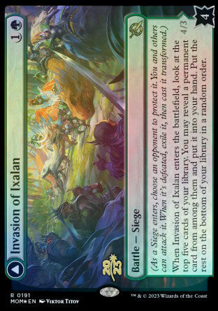 Invasion of Ixalan // Belligerent Regisaur [March of the Machine Prerelease Promos] | Jomio and Rueliete's Cards and Comics