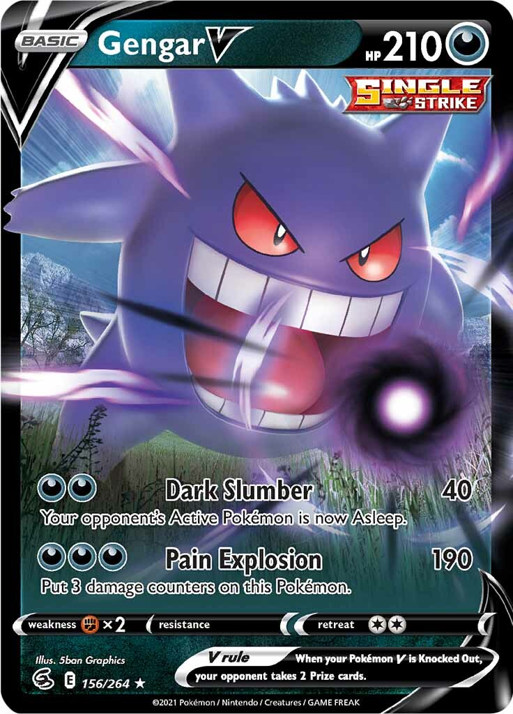 Gengar V (156/264) [Sword & Shield: Fusion Strike] | Jomio and Rueliete's Cards and Comics