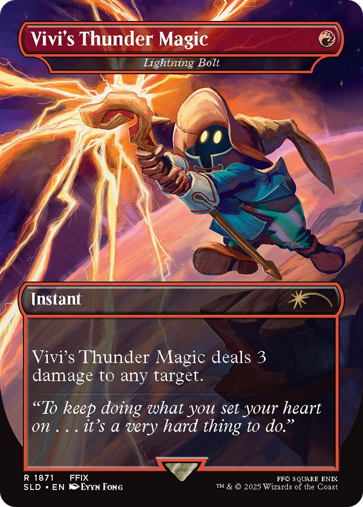 Vivi's Thunder Magic - Lightning Bolt (Rainbow Foil) [Secret Lair Drop Series] | Jomio and Rueliete's Cards and Comics