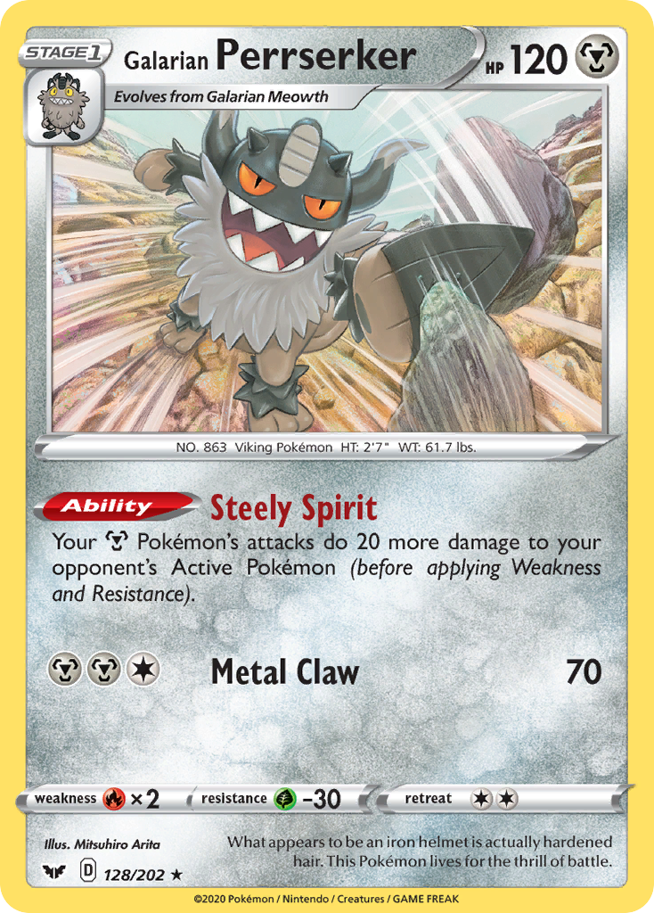Galarian Perrserker (128/202) [Sword & Shield: Base Set] | Jomio and Rueliete's Cards and Comics