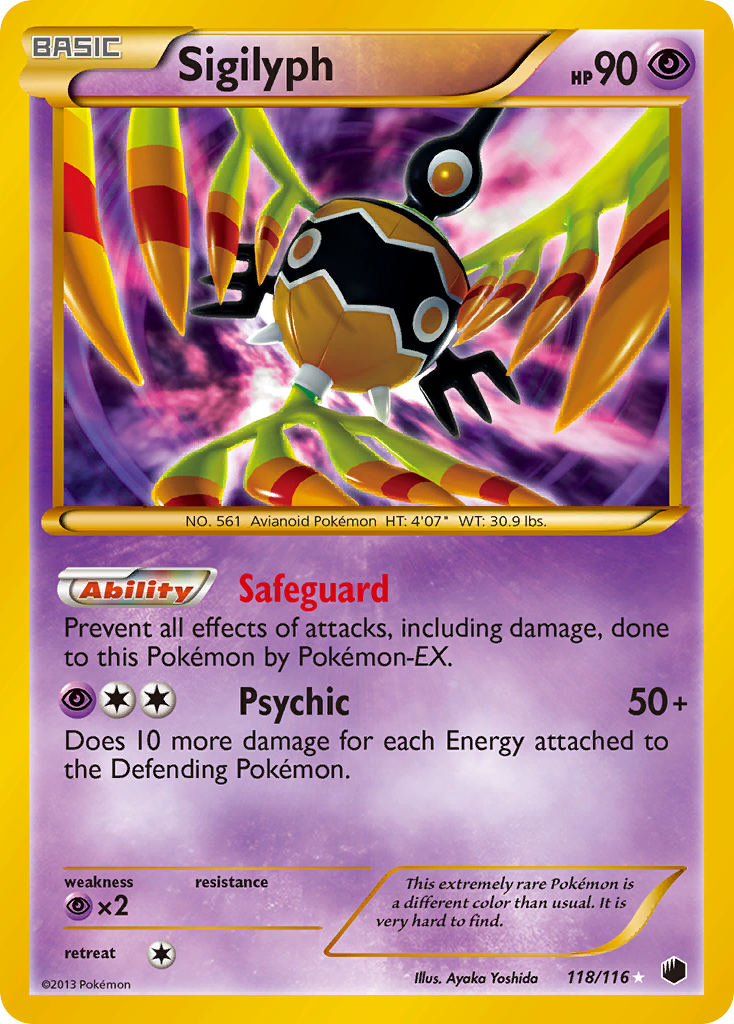 Sigilyph (118/116) [Black & White: Plasma Freeze] | Jomio and Rueliete's Cards and Comics