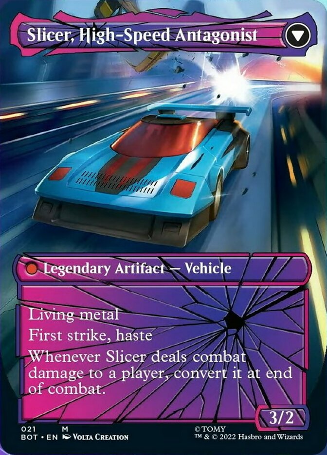 Slicer, Hired Muscle // Slicer, High-Speed Antagonist (Shattered Glass) [Transformers] | Jomio and Rueliete's Cards and Comics
