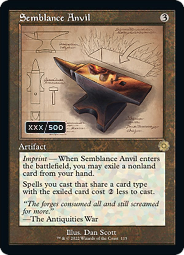 Semblance Anvil (Retro Schematic) (Serialized) [The Brothers' War Retro Artifacts] | Jomio and Rueliete's Cards and Comics