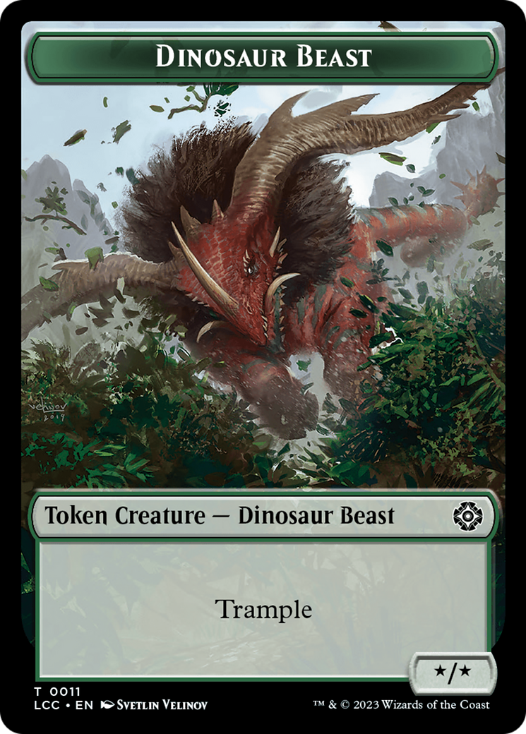 Dinosaur Beast // Dinosaur Double-Sided Token [The Lost Caverns of Ixalan Commander Tokens] | Jomio and Rueliete's Cards and Comics