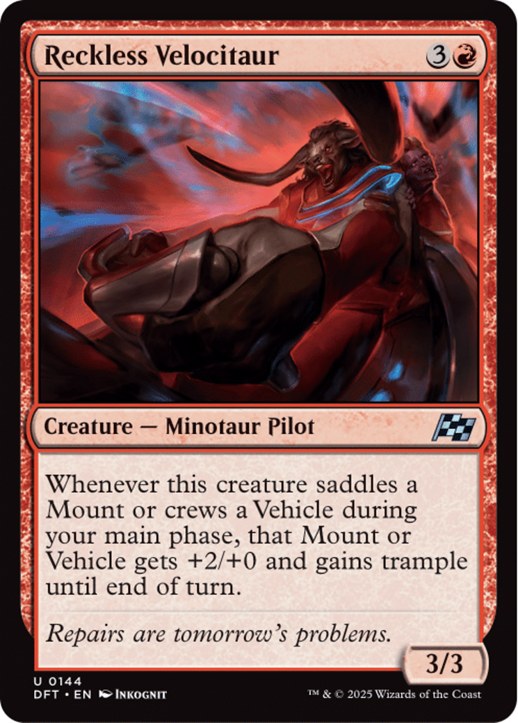 Reckless Velocitaur [Aetherdrift] | Jomio and Rueliete's Cards and Comics