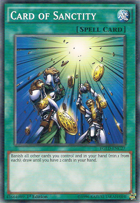 Card of Sanctity [YGLD-ENC27] Common | Jomio and Rueliete's Cards and Comics