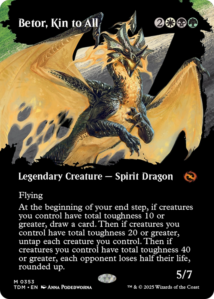 Betor, Kin to All (Borderless) [Tarkir: Dragonstorm] | Jomio and Rueliete's Cards and Comics