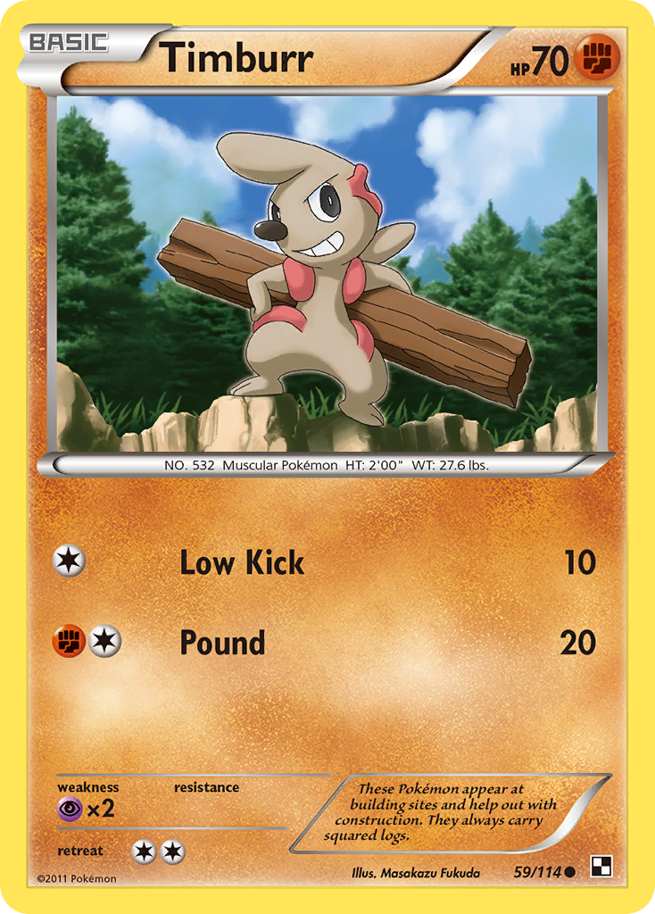 Timburr (59/114) [Black & White: Base Set] | Jomio and Rueliete's Cards and Comics
