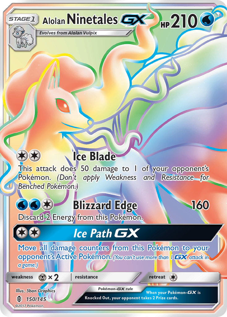 Alolan Ninetales GX (150/145) [Sun & Moon: Guardians Rising] | Jomio and Rueliete's Cards and Comics