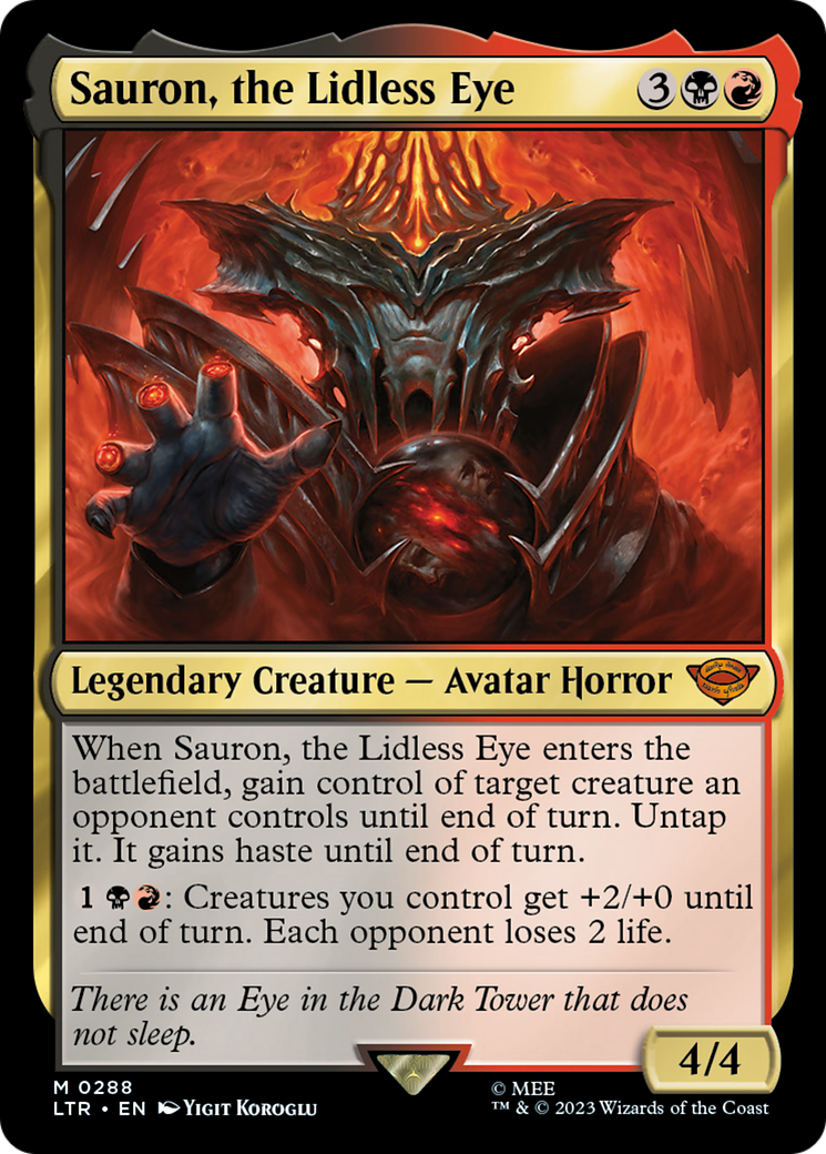 Sauron, the Lidless Eye [The Lord of the Rings: Tales of Middle-Earth] | Jomio and Rueliete's Cards and Comics