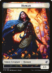Pegasus // Human Double-Sided Token [Commander 2019 Tokens] | Jomio and Rueliete's Cards and Comics