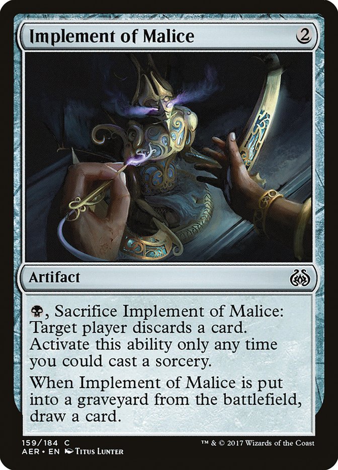Implement of Malice [Aether Revolt] | Jomio and Rueliete's Cards and Comics