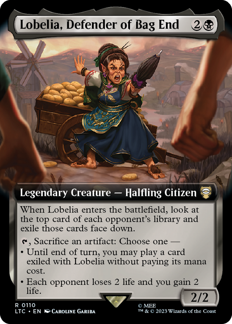 Lobelia, Defender of Bag End (Extended Art) [The Lord of the Rings: Tales of Middle-Earth Commander] | Jomio and Rueliete's Cards and Comics