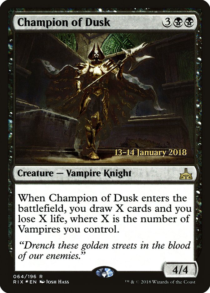 Champion of Dusk [Rivals of Ixalan Prerelease Promos] | Jomio and Rueliete's Cards and Comics