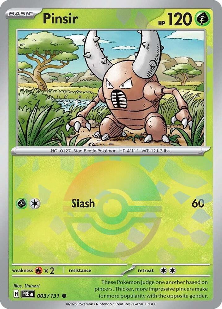 Pinsir (003/131) (Poke Ball Pattern) [Scarlet & Violet: Prismatic Evolutions] | Jomio and Rueliete's Cards and Comics
