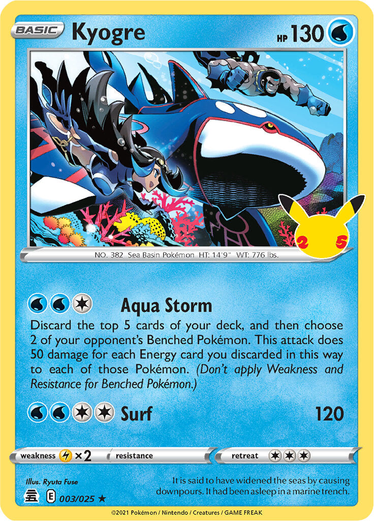 Kyogre (003/025) [Celebrations: 25th Anniversary] | Jomio and Rueliete's Cards and Comics