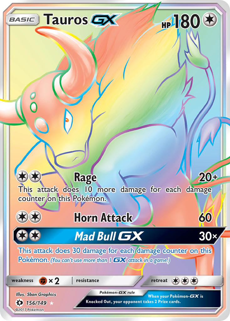 Tauros GX (156/149) [Sun & Moon: Base Set] | Jomio and Rueliete's Cards and Comics
