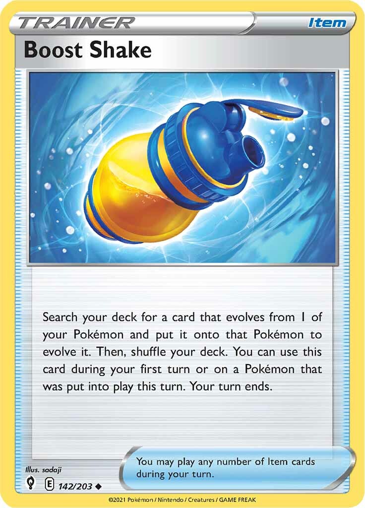 Boost Shake (142/203) [Sword & Shield: Evolving Skies] | Jomio and Rueliete's Cards and Comics