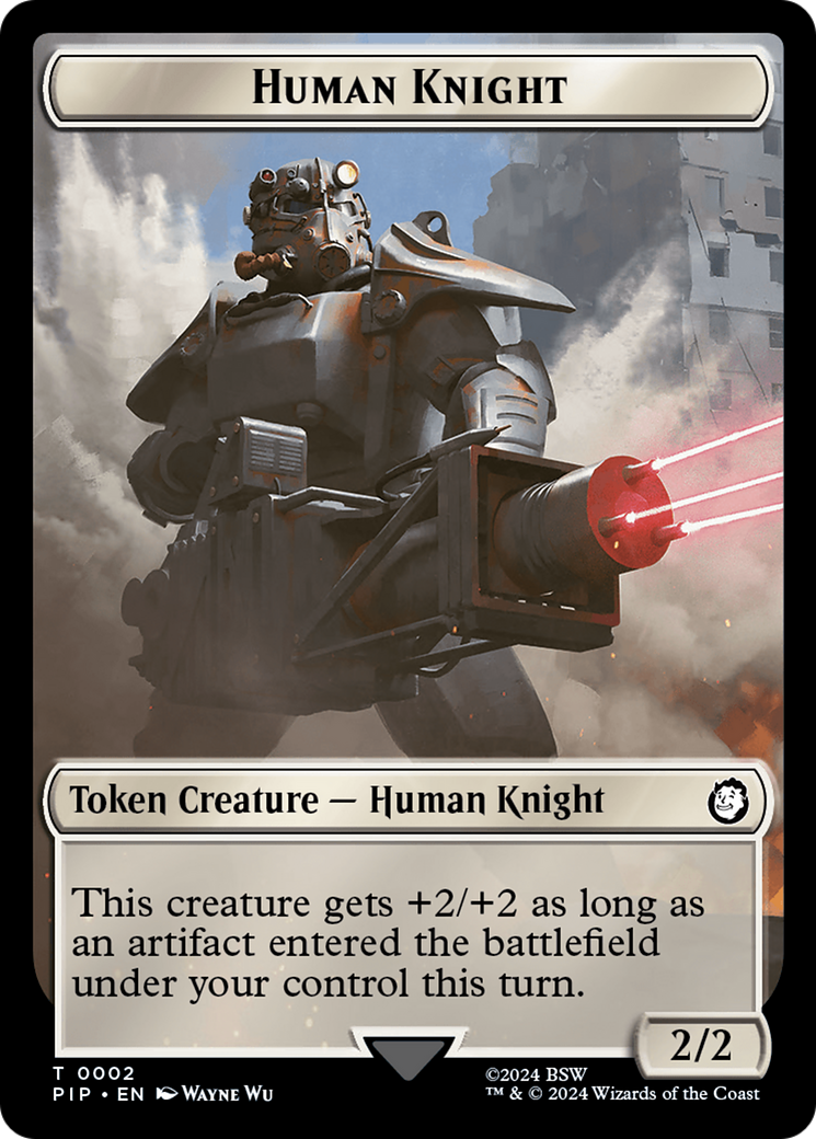 Treasure (0018) // Human Knight Double-Sided Token [Fallout Tokens] | Jomio and Rueliete's Cards and Comics