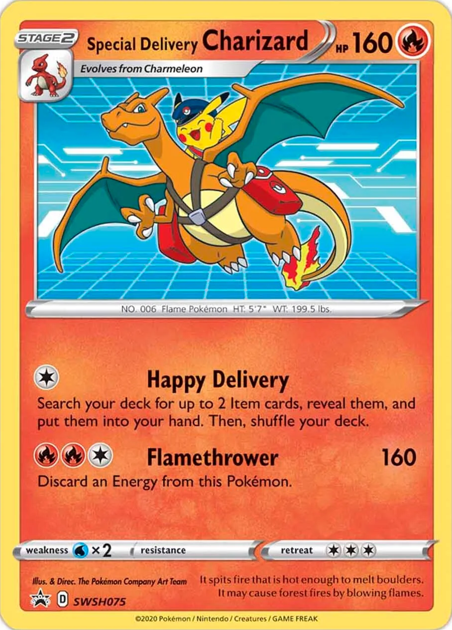 Special Delivery Charizard (SWSH075) [Sword & Shield: Black Star Promos] | Jomio and Rueliete's Cards and Comics