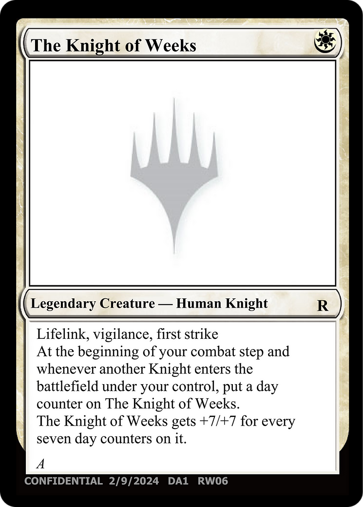 The Knight of Weeks [Unknown Event] | Jomio and Rueliete's Cards and Comics