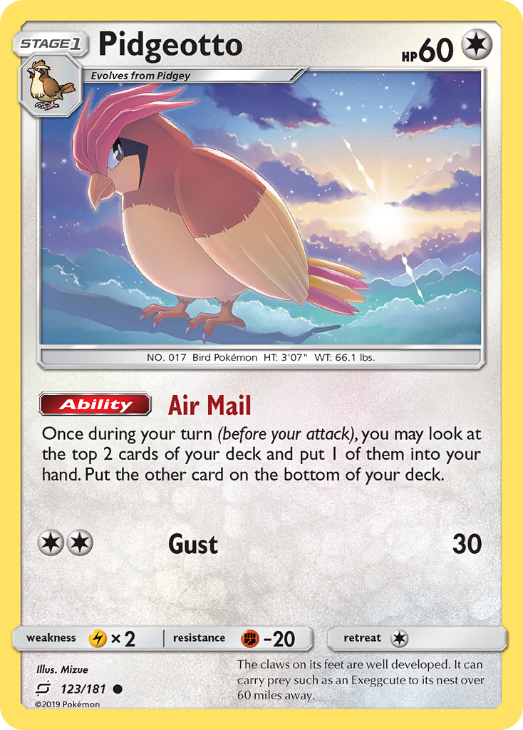 Pidgeotto (123/181) [Sun & Moon: Team Up] | Jomio and Rueliete's Cards and Comics