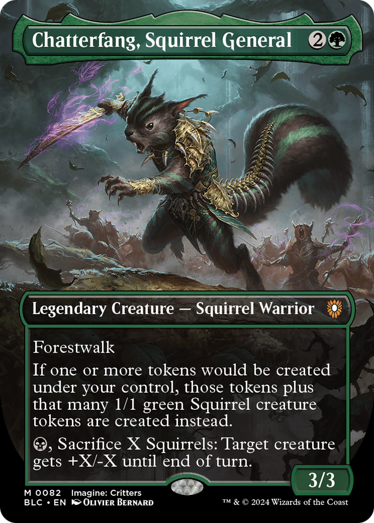 Chatterfang, Squirrel General (Borderless) [Bloomburrow Commander] | Jomio and Rueliete's Cards and Comics