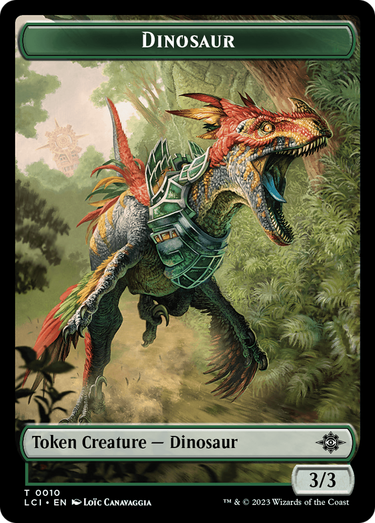 Dinosaur Egg // Dinosaur (0010) Double-Sided Token [The Lost Caverns of Ixalan Tokens] | Jomio and Rueliete's Cards and Comics