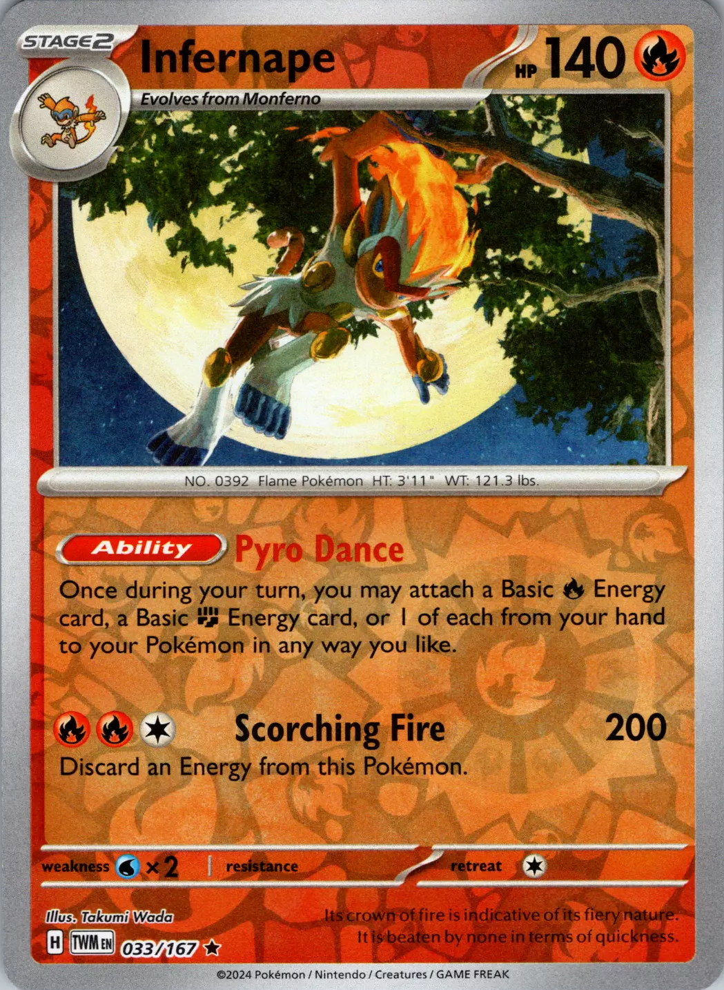 Infernape (033/167) [Scarlet & Violet: Twilight Masquerade] | Jomio and Rueliete's Cards and Comics