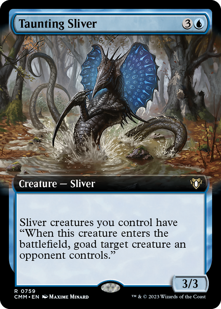 Taunting Sliver (Extended Art) [Commander Masters] | Jomio and Rueliete's Cards and Comics