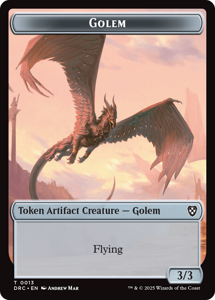 Construct // Golem (0013) Double-Sided Token [Aetherdrift Commander Tokens] | Jomio and Rueliete's Cards and Comics