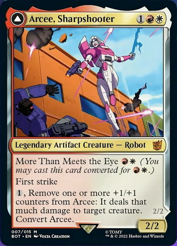Arcee, Sharpshooter // Arcee, Acrobatic Coupe [Transformers] | Jomio and Rueliete's Cards and Comics