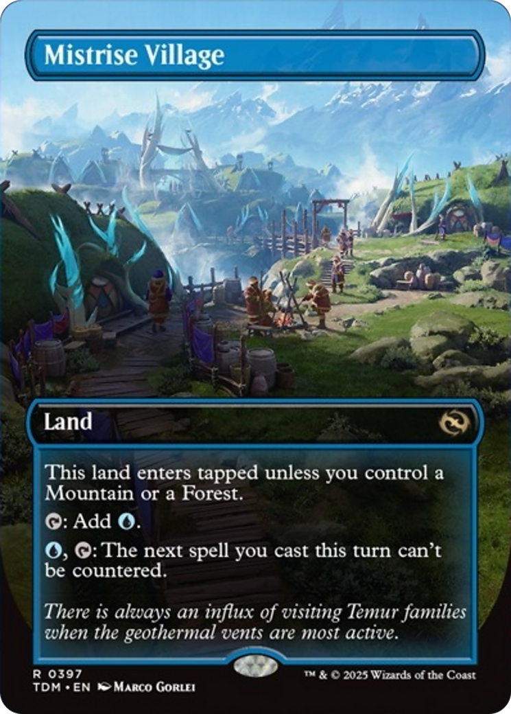 Mistrise Village (Borderless) [Tarkir: Dragonstorm] | Jomio and Rueliete's Cards and Comics