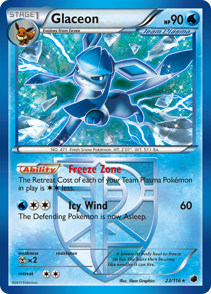 Glaceon (23/116) [Black & White: Plasma Freeze] | Jomio and Rueliete's Cards and Comics