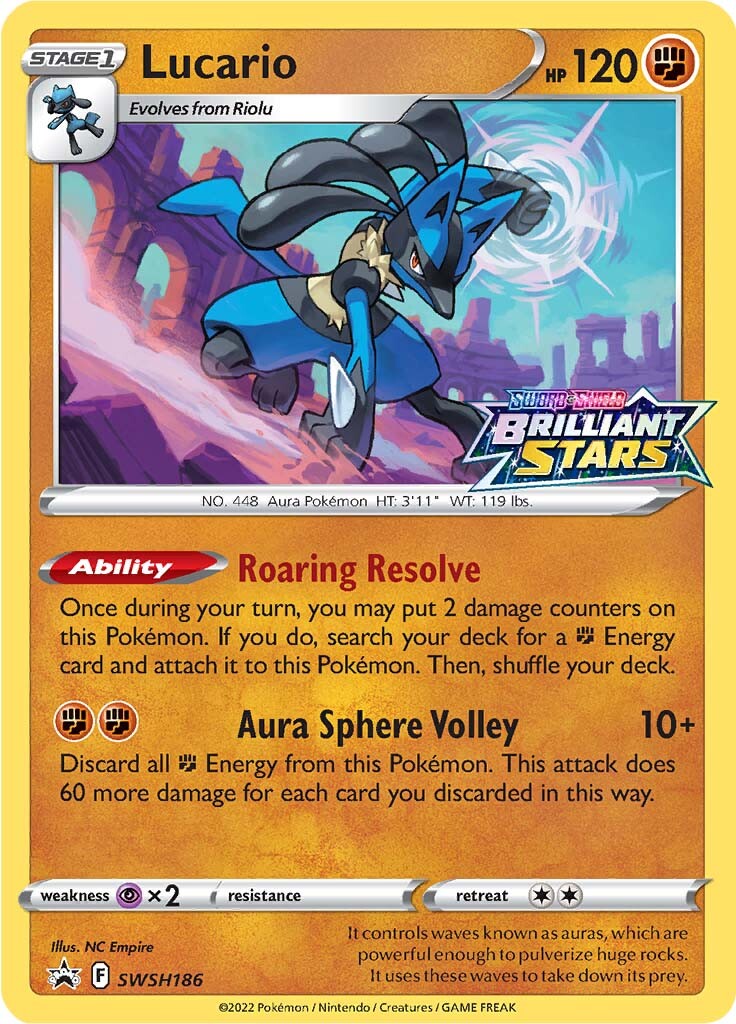 Lucario (SWSH186) (Prerelease Promo) [Sword & Shield: Black Star Promos] | Jomio and Rueliete's Cards and Comics