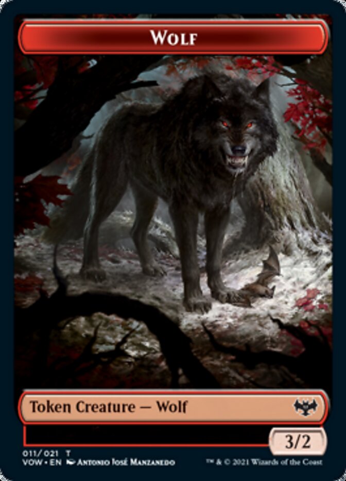 Wolf (011) // Boar Double-Sided Token [Innistrad: Crimson Vow Tokens] | Jomio and Rueliete's Cards and Comics