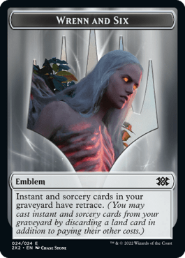 Wrenn and Six Emblem // Monk Double-Sided Token [Double Masters 2022 Tokens] | Jomio and Rueliete's Cards and Comics