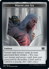Wrenn and Six Emblem // Monk Double-Sided Token [Double Masters 2022 Tokens] | Jomio and Rueliete's Cards and Comics