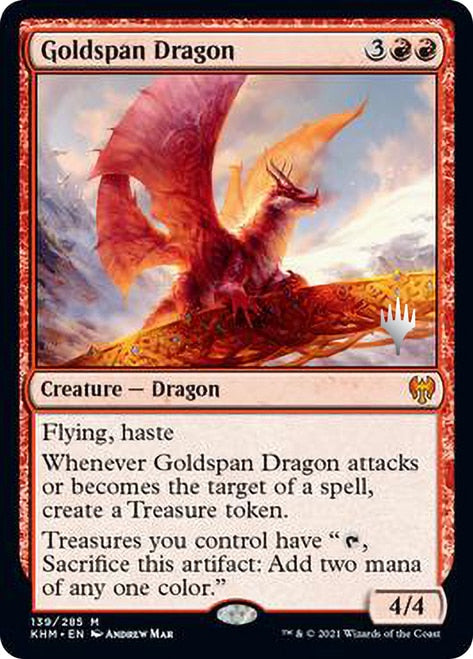 Goldspan Dragon (Promo Pack) [Kaldheim Promos] | Jomio and Rueliete's Cards and Comics