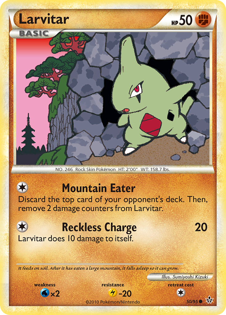 Larvitar (50/95) [HeartGold & SoulSilver: Unleashed] | Jomio and Rueliete's Cards and Comics